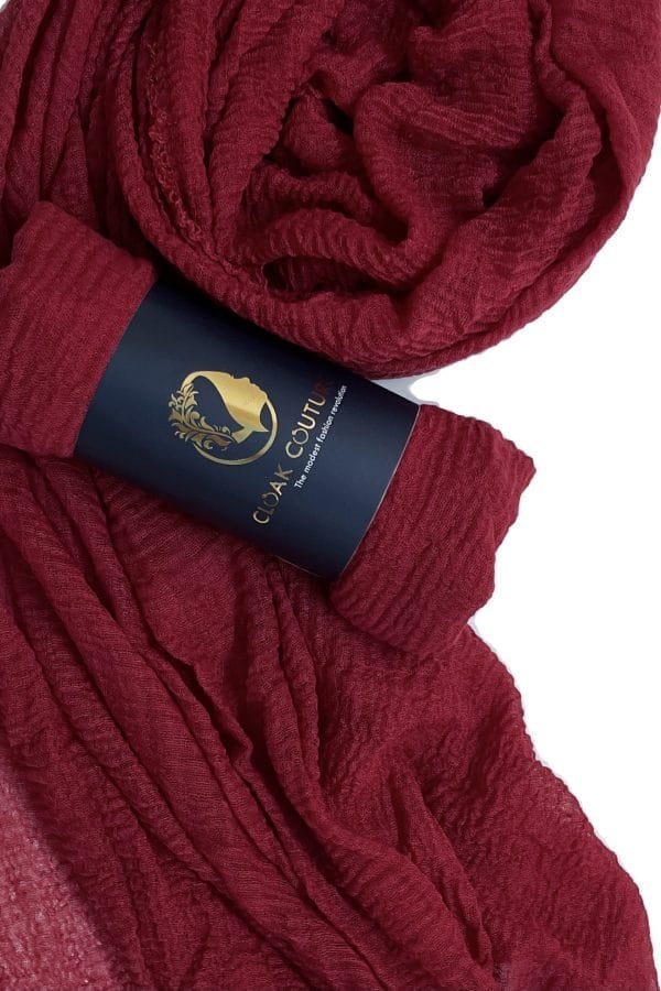 8A955D5F-2352-41B8-A2AB-78B338490AEF Raspberry Crinkled Cotton Hijab