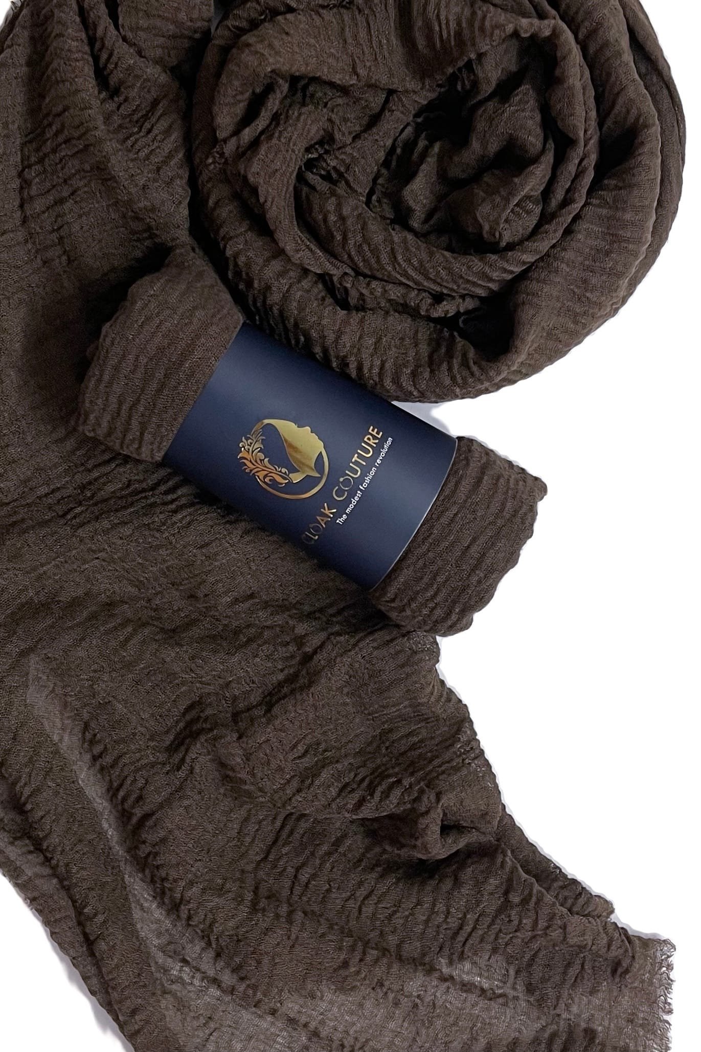 Cocoa Crinkled Cotton Hijab