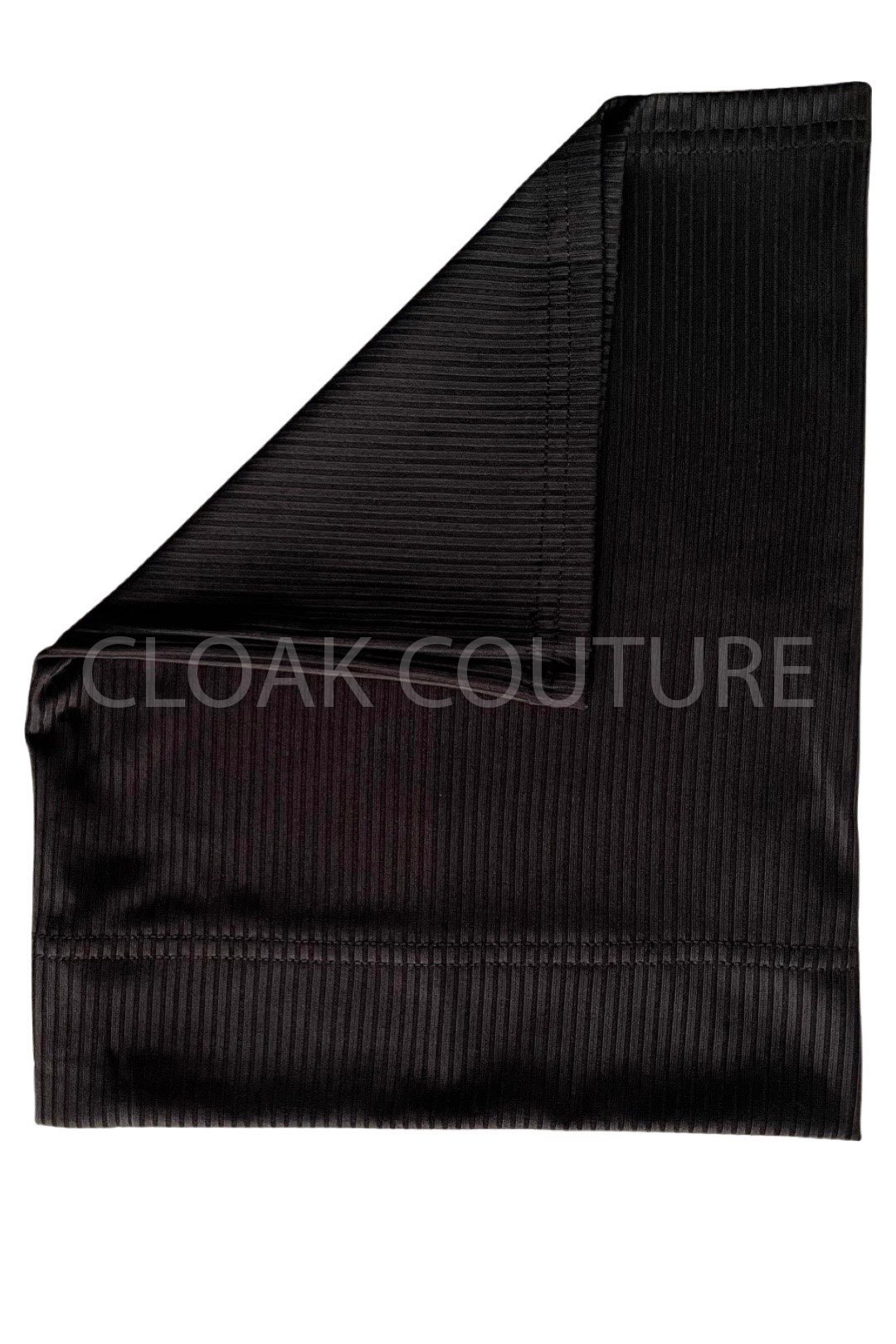 Black Ribbed Tube Hijab Cap - Image 2