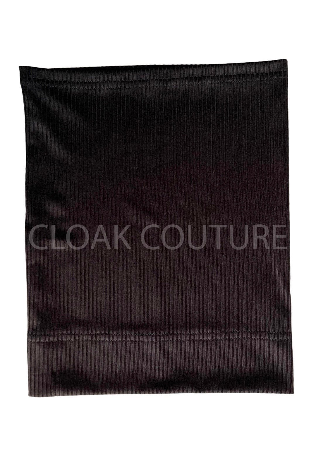 Black Ribbed Tube Hijab Cap - Image 3