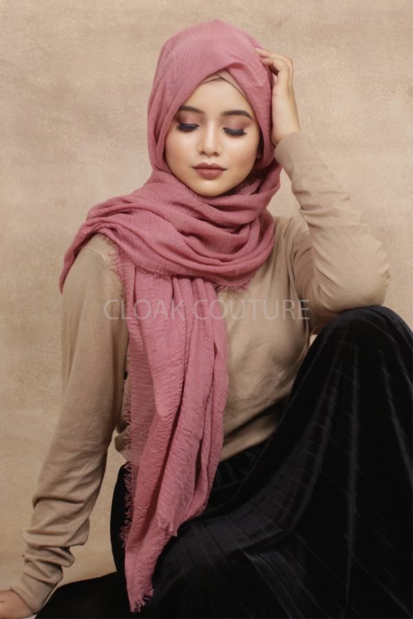 Rosewood Crinkled Cotton Hijab