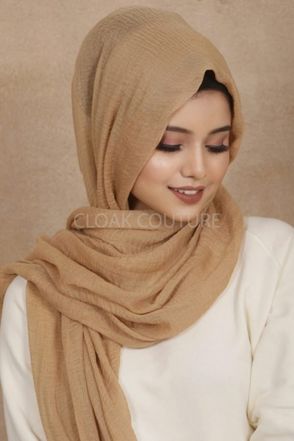 Nude Crinkled Cotton Hijab