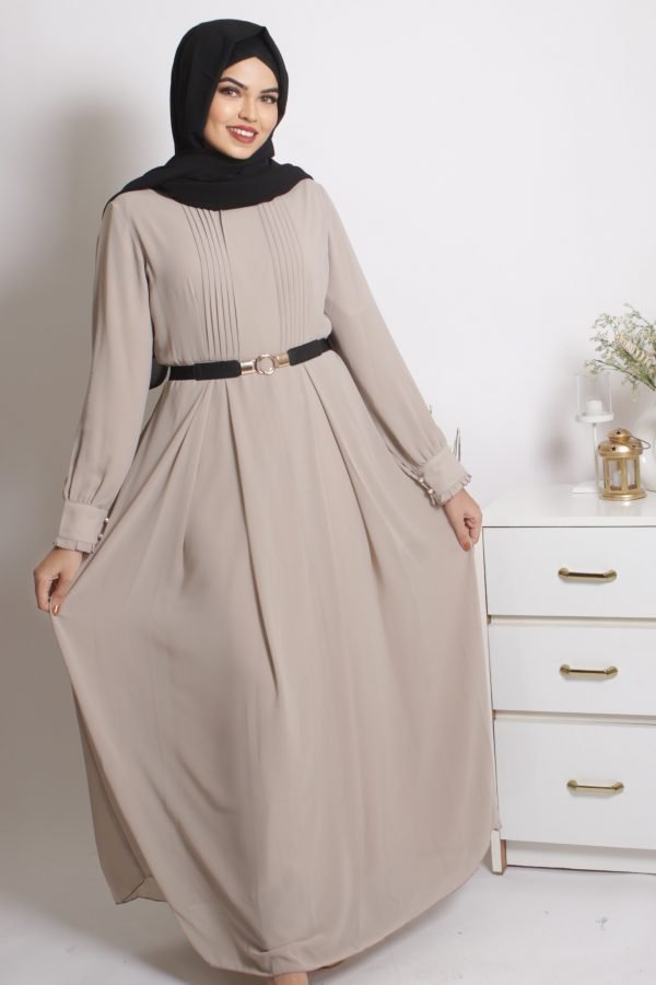 Leah Modest Wear Abaya / Dress - Beige