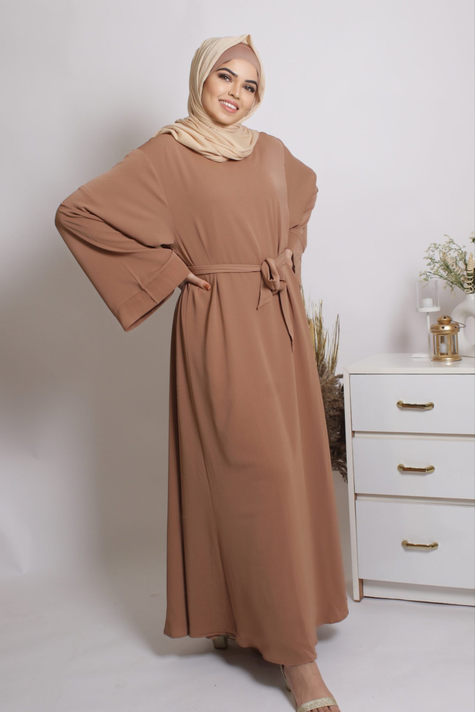 Eve Classic Abaya Dress - Tan