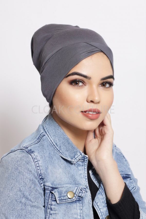 IMG_2163 Slate Criss Cross Tube Hijab Cap