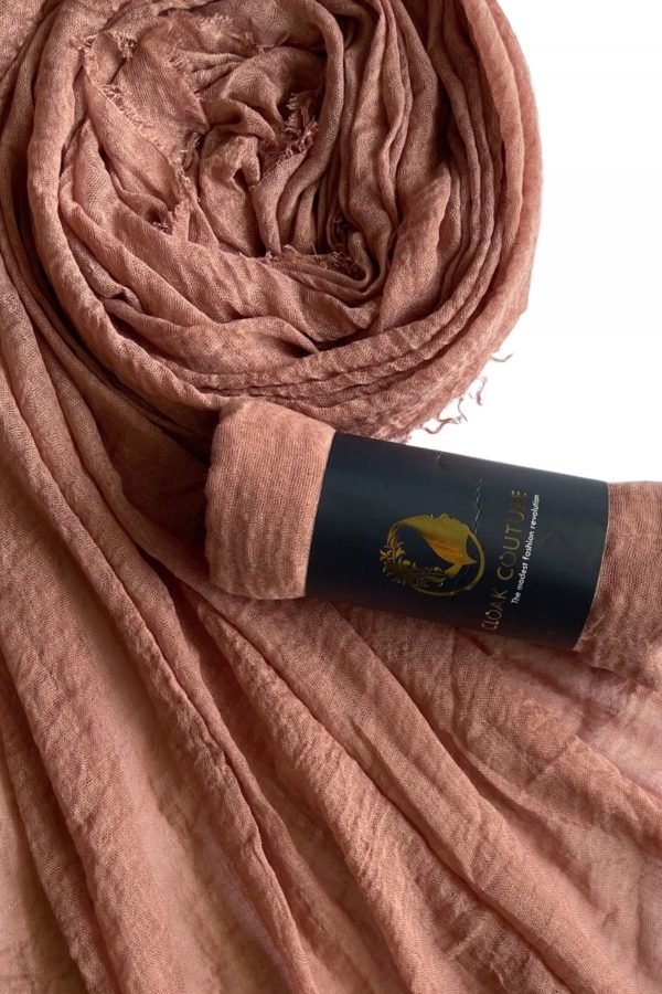 Cappuccino Crinkled Cotton Hijab