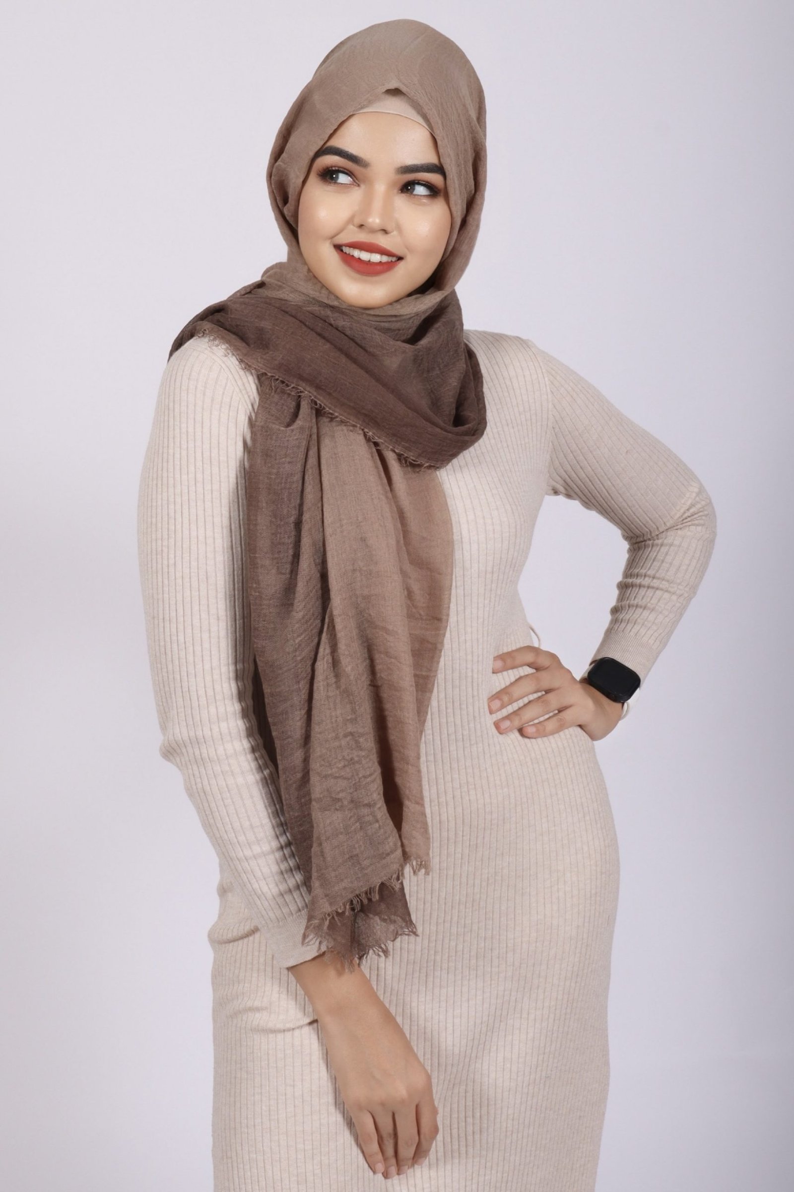 Bourbon Ombre Crinkled Cotton Hijab