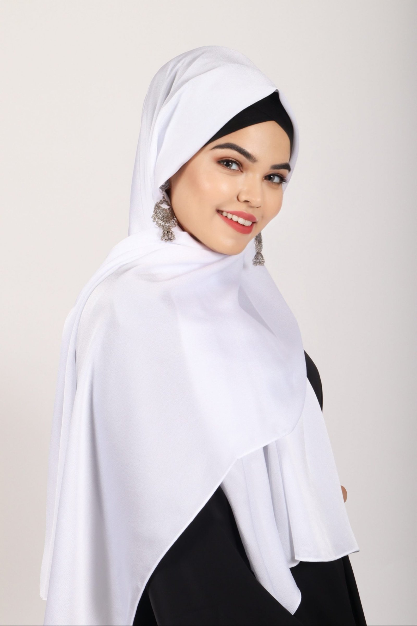 Pearl White Turkish Silk Hijab