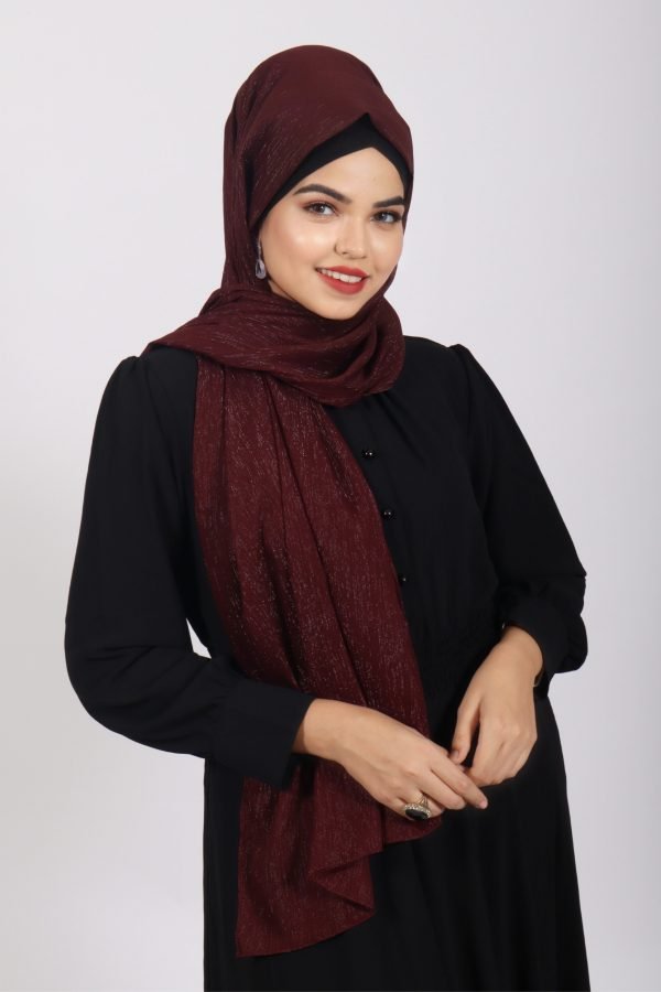 IMG_3753 Maroon Shimmer Chiffon Hijab