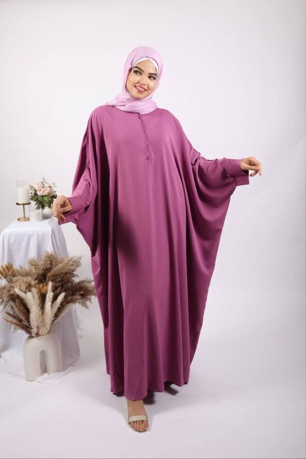 00F4463D-2D06-4374-BAFD-589352D37429 Parisa Kaftan Abaya with Zipper - Barbie