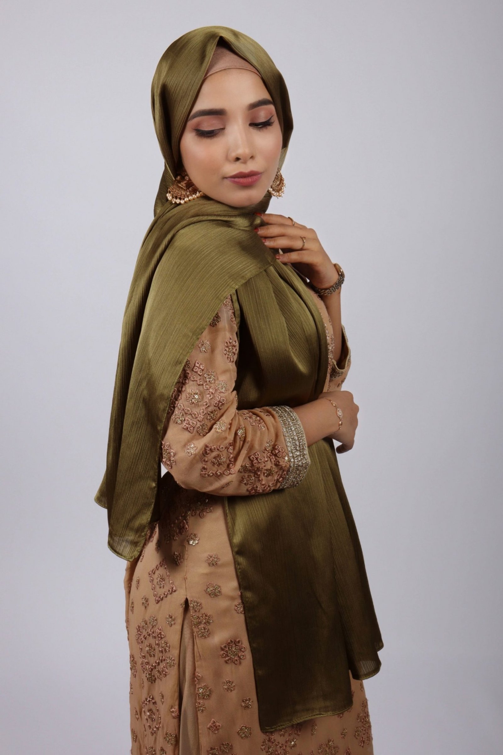Lime Muna Satin Hijab - Image 3