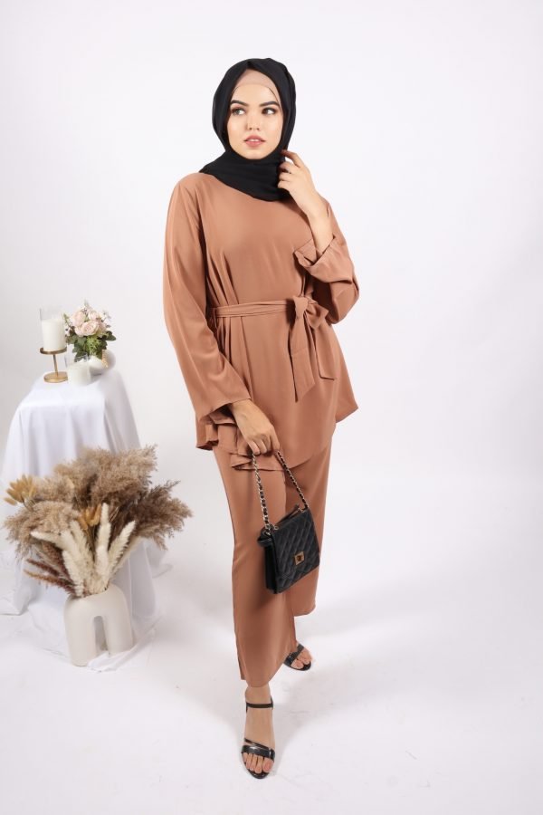 4E0C5139-A651-4222-98D9-25526D5ED6C5 Valerie Premium 2-piece Co-Ords Set Modest Wear - Tan