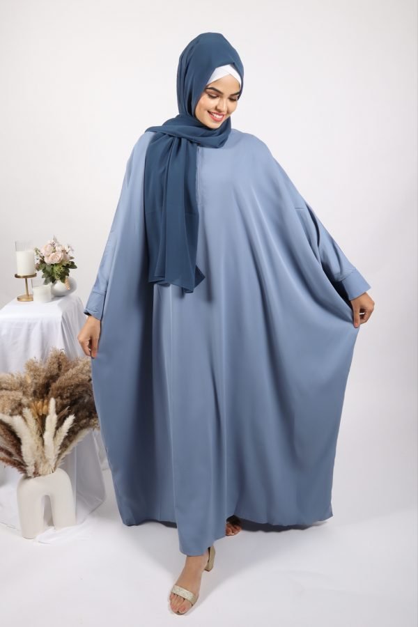 DCF11D65-763E-4A85-91F9-8B88C810A397 Parisa Kaftan Abaya with Zipper - Ice Blue