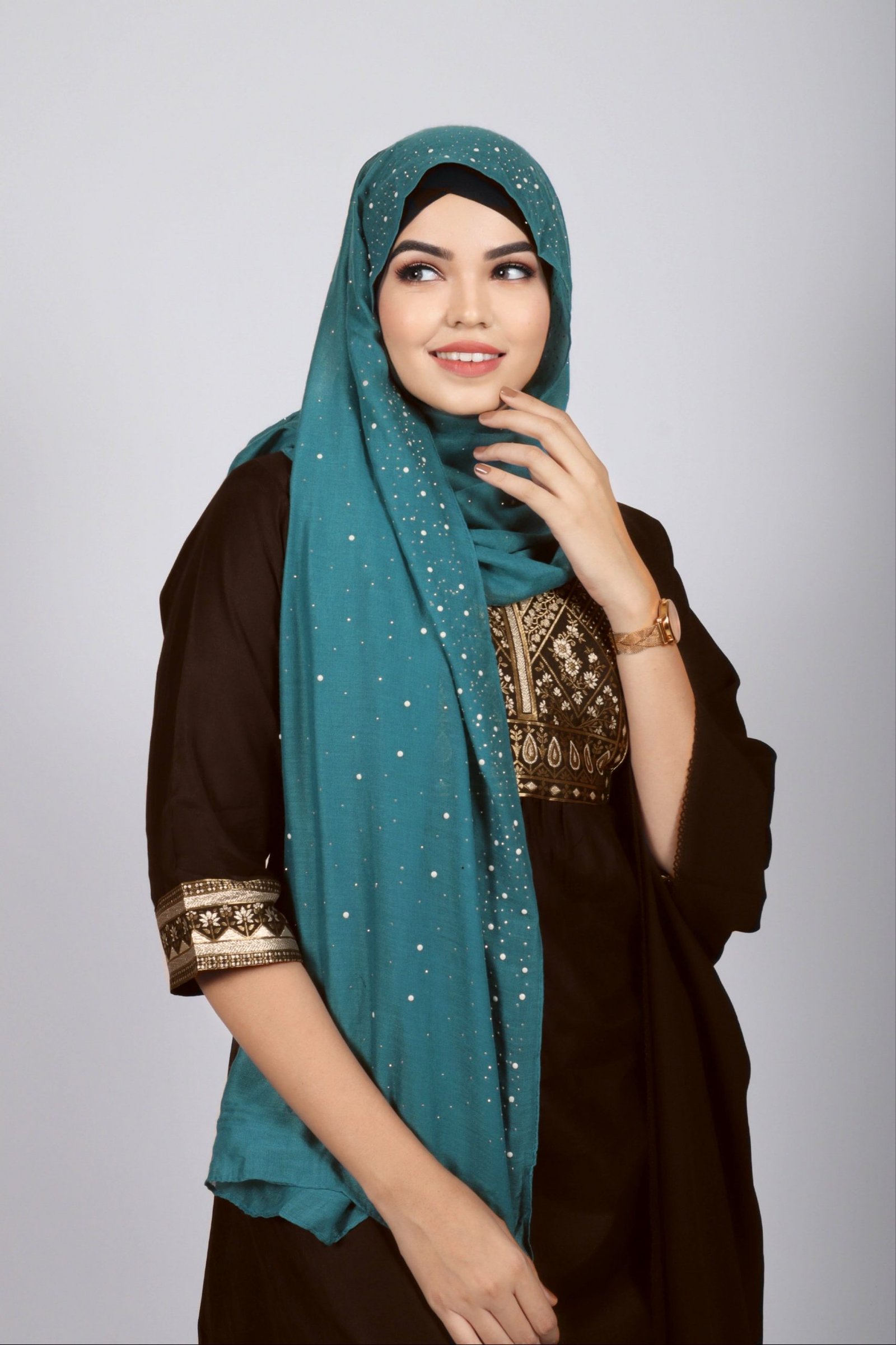 Peacock Viscose Stone Hijab