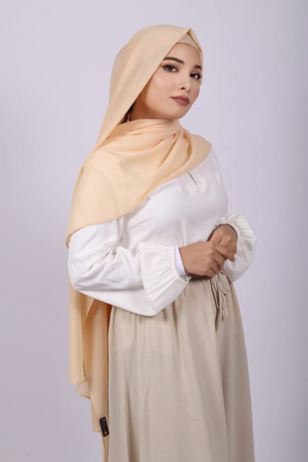 0CA264BE-A776-43A5-8F67-12EC9157D007 Custard Premium Chiffon Hijab