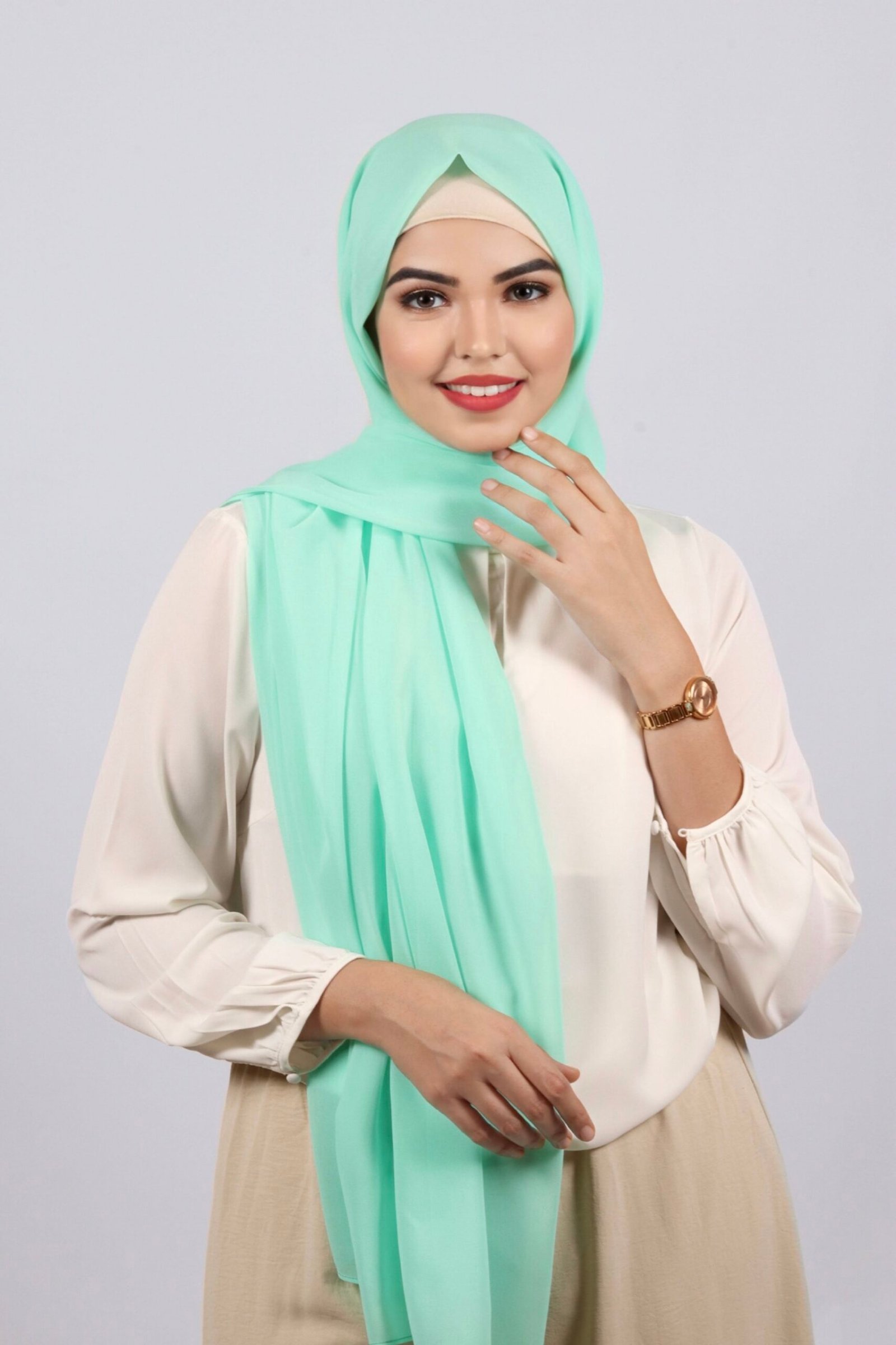Mint Premium Chiffon Hijab - Image 2