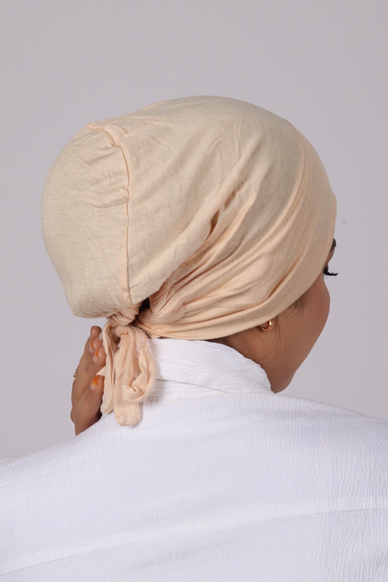 Bisque Tieback Hijab Cap - Image 2