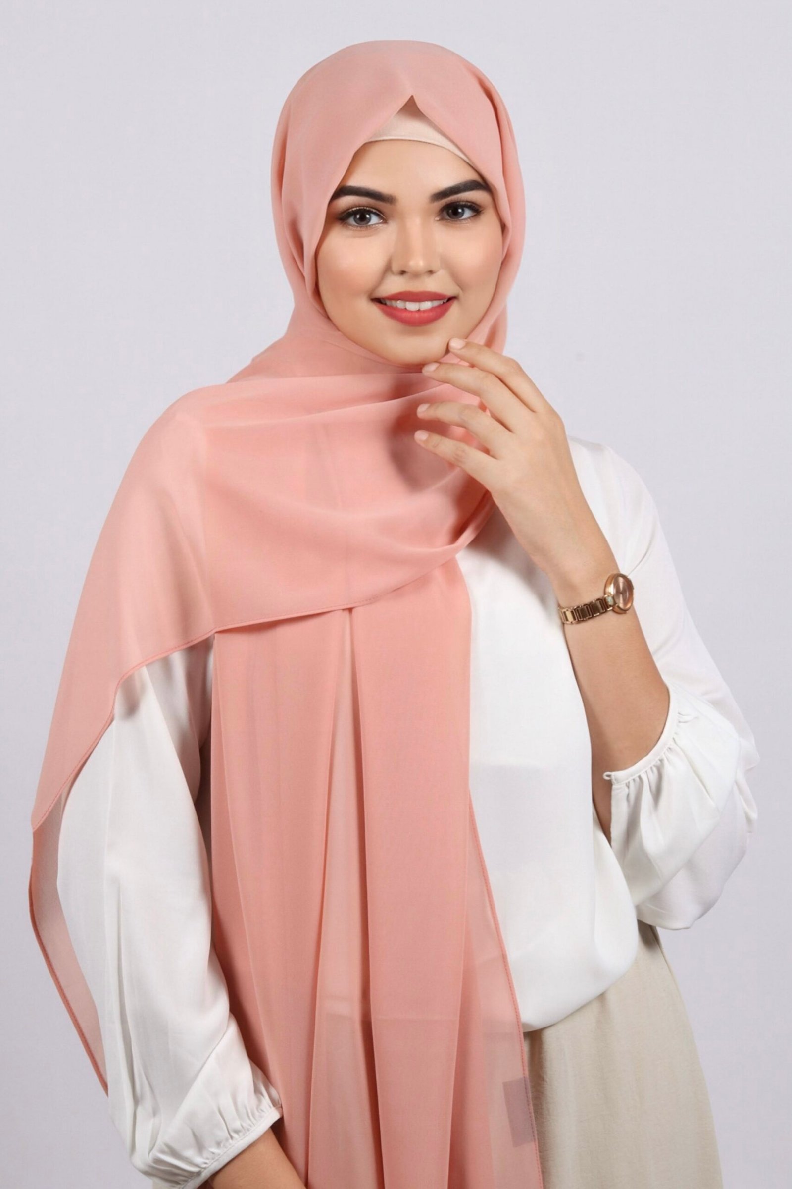 Maiden Pink Premium Chiffon Hijab - Image 2