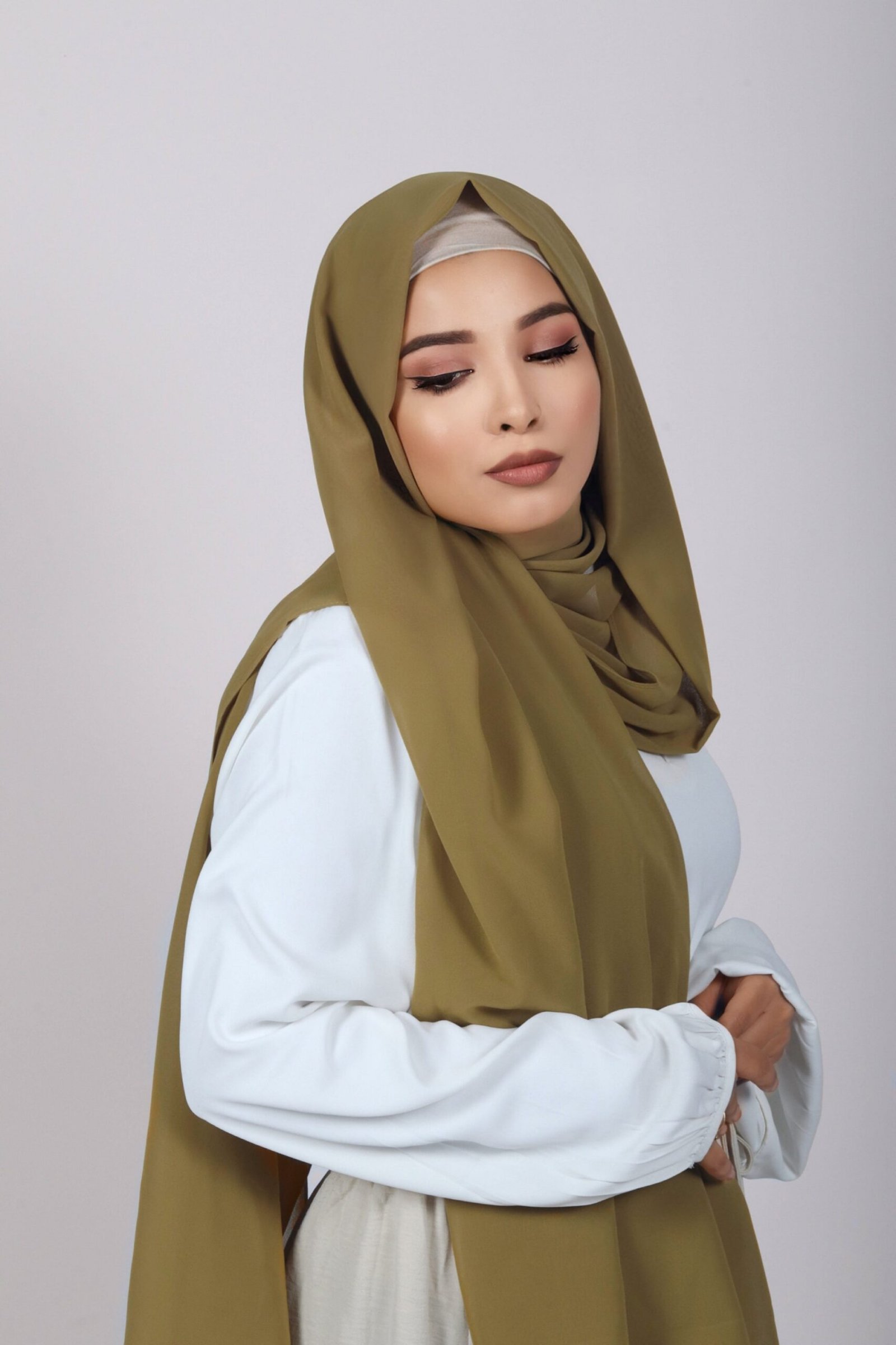 Henna Green Premium Chiffon Hijab - Image 2
