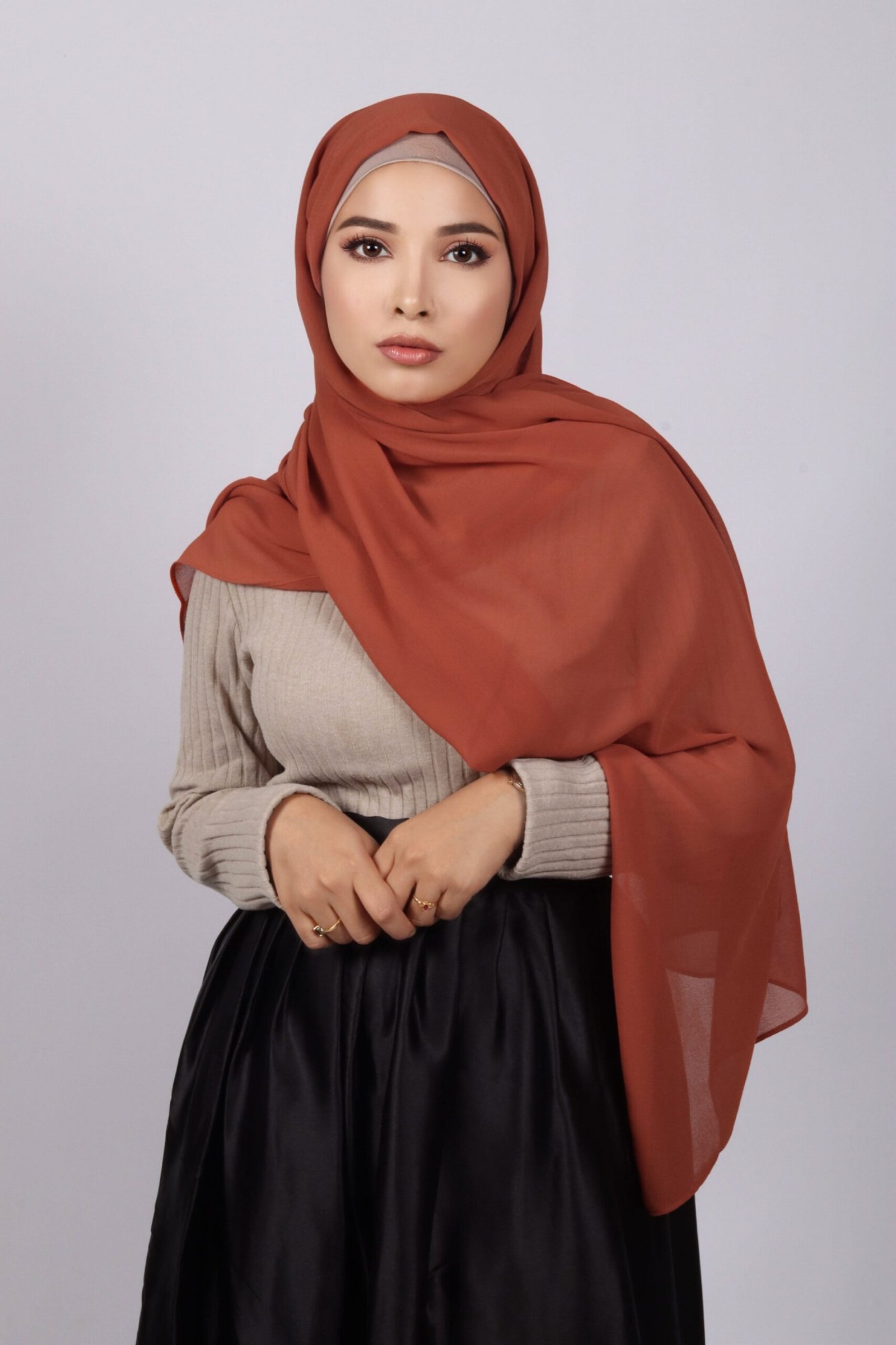 Rust Premium Chiffon Hijab - Image 2