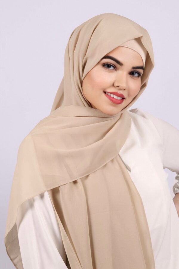 94F04210-F0E5-47B0-A4BD-9AD37F12A683 Soft Beige Premium Chiffon Hijab