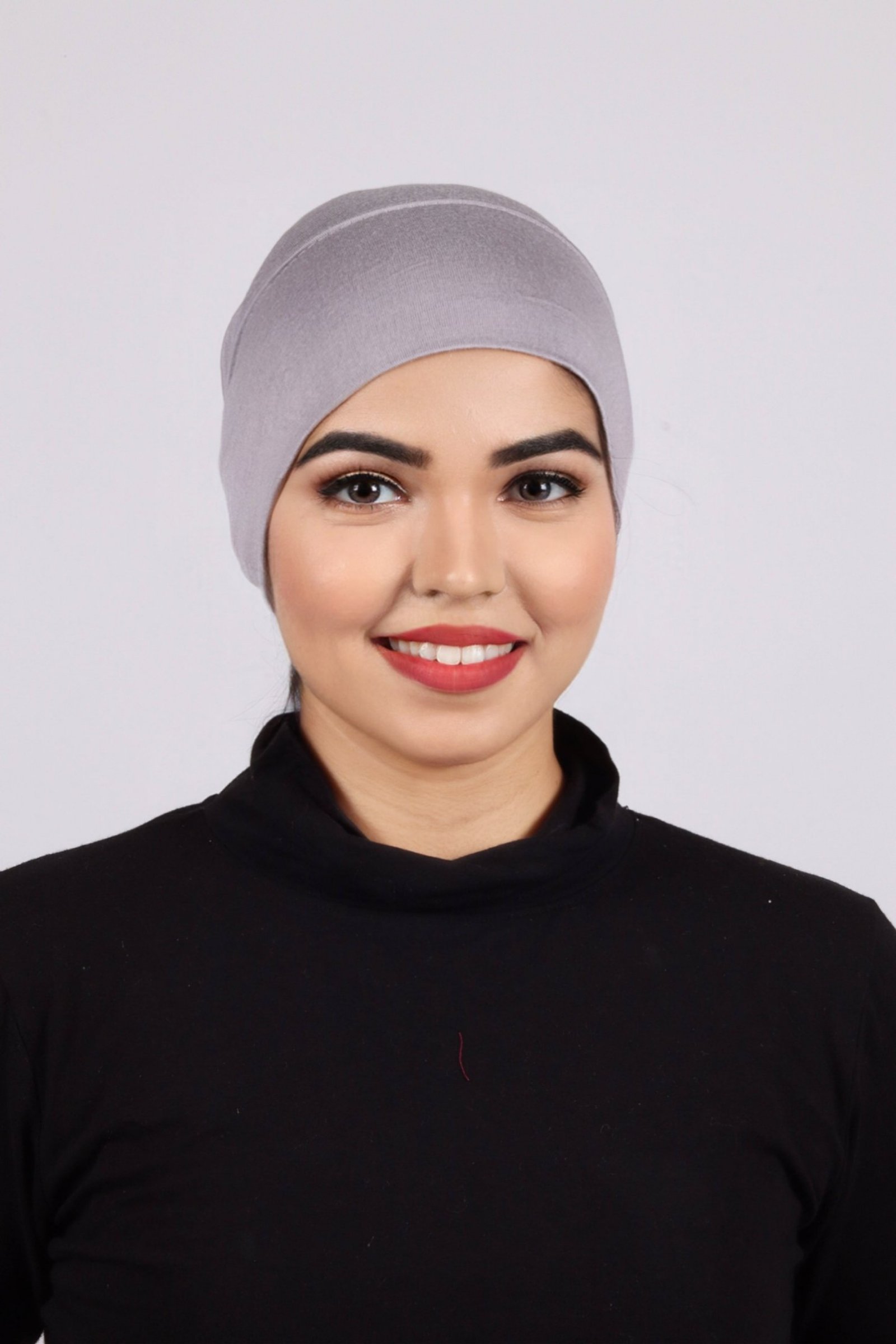 Light Grey Tieback Hijab Cap - Image 3