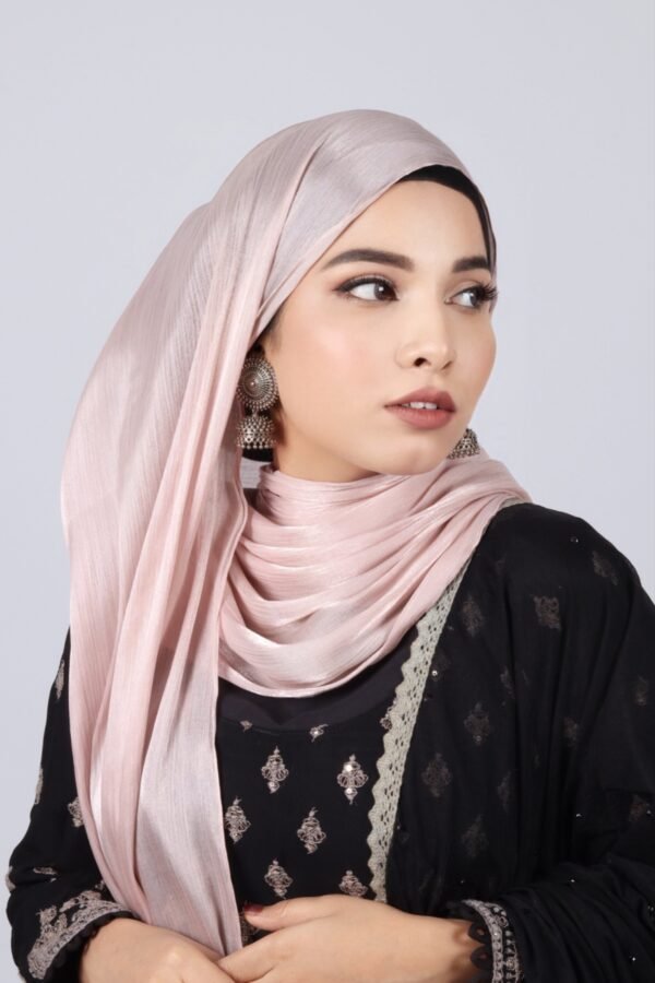 AB92A6FB-1528-4573-AB5E-7B38AEF460D7 Coral Sand Organza Shimmer Hijab