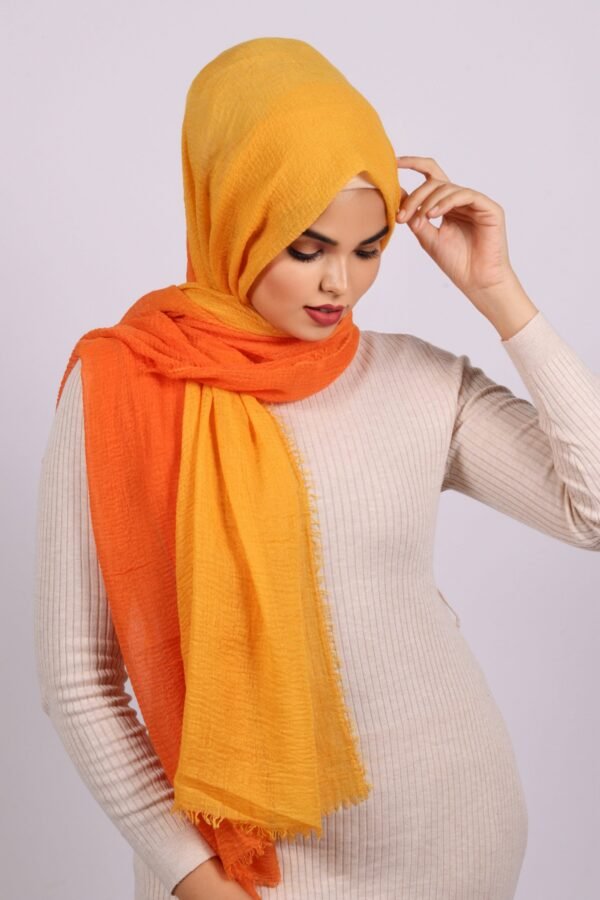 B9A7624D-14AB-4CD5-BE37-61298C93B31F Sunburst Ombre Crinkled Cotton Hijab
