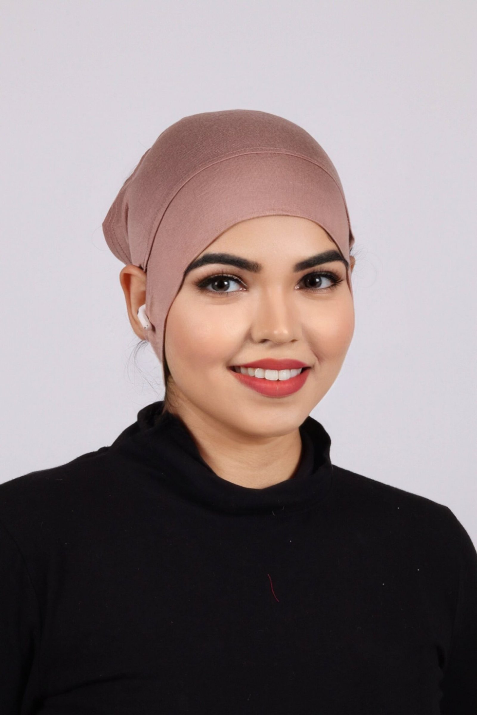 Rose Gold Ear-slit Access Hijab Cap - Image 2