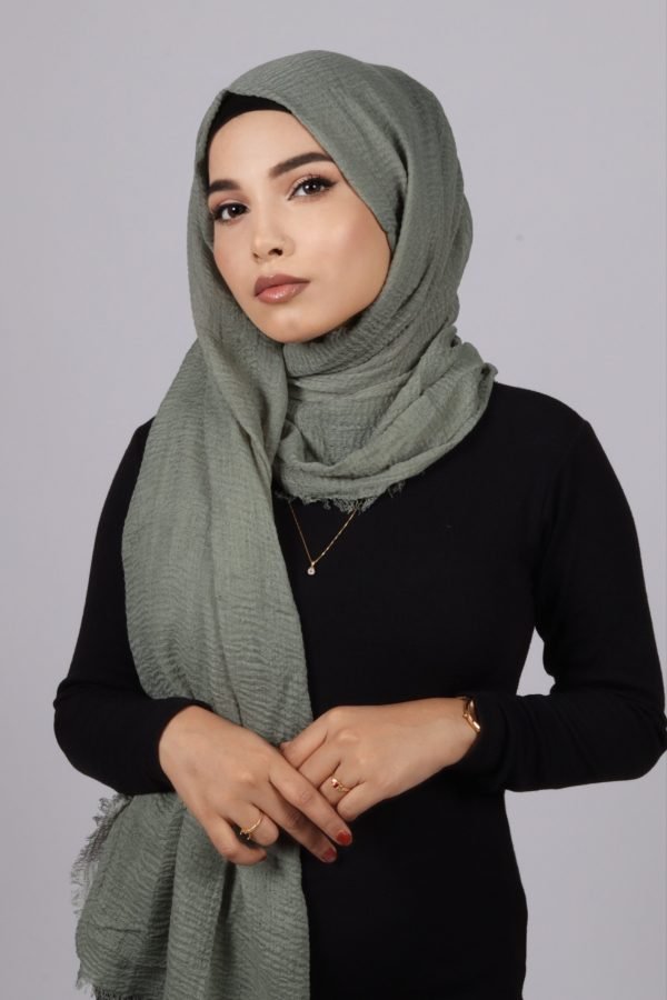27584905-85D8-4155-A35D-CA247098666A Matcha Crinkled Cotton Hijab