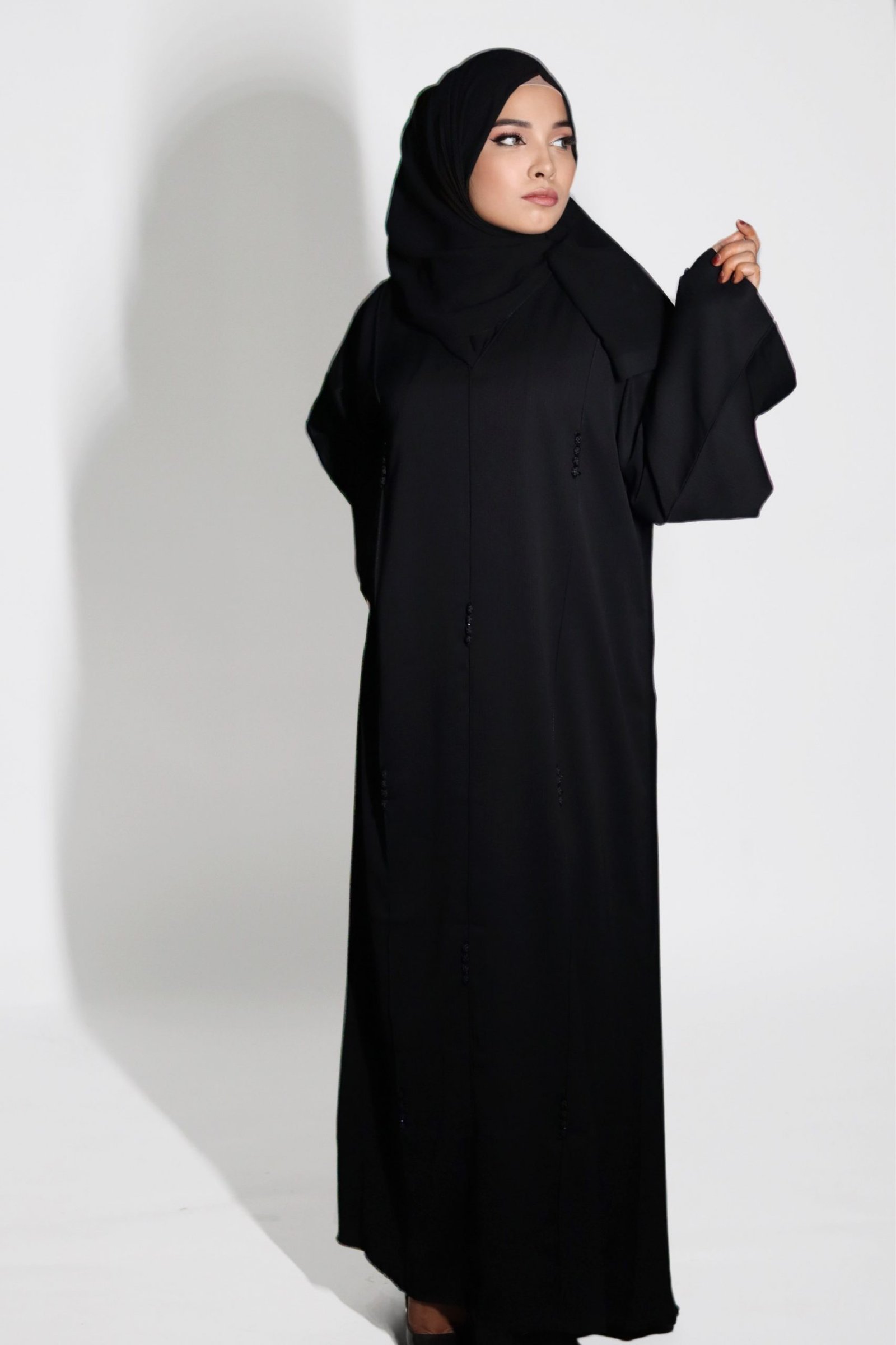 Seher Classic Emirati Abaya - Black - Image 3