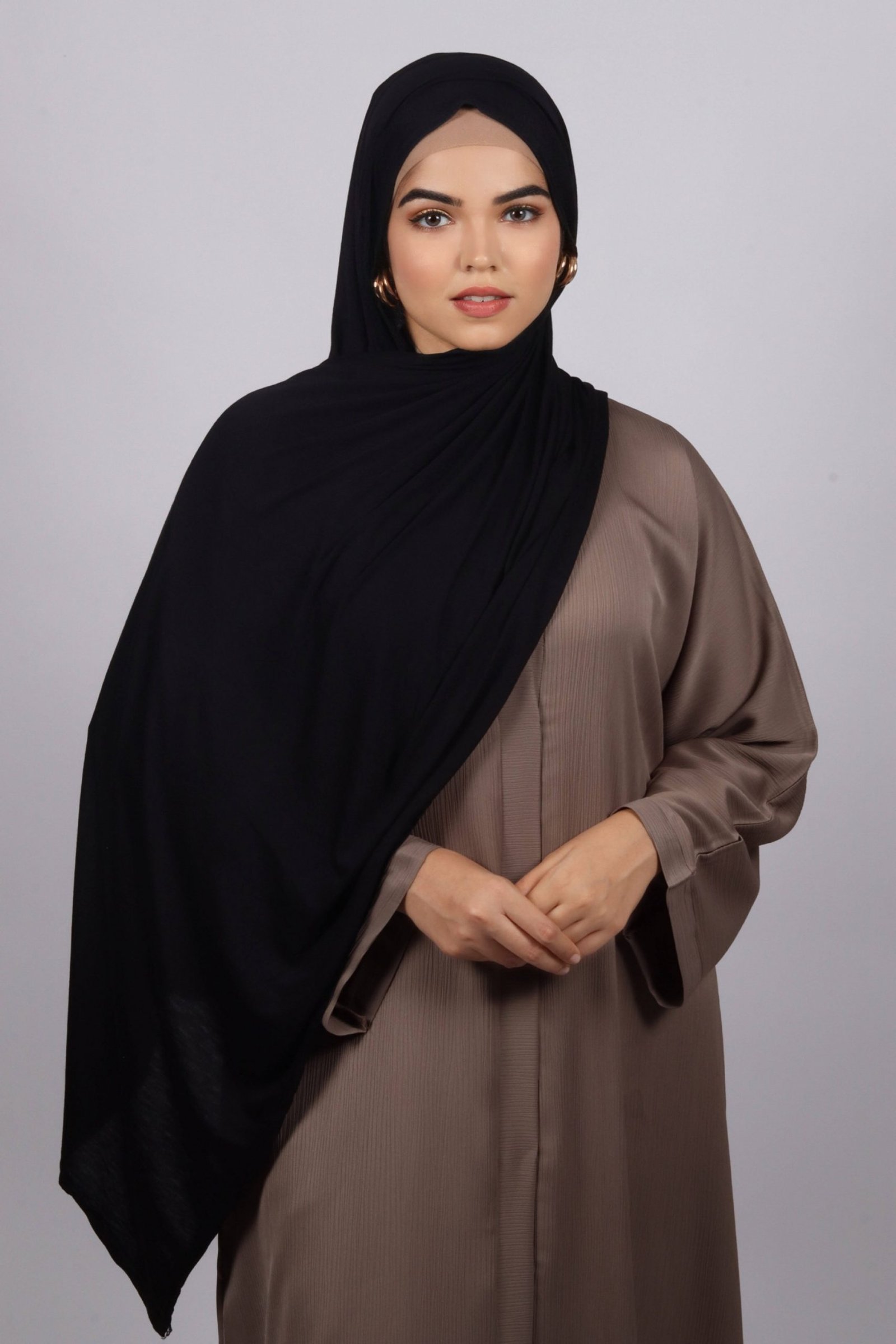 Black Classic Jersey Hijab - Image 2