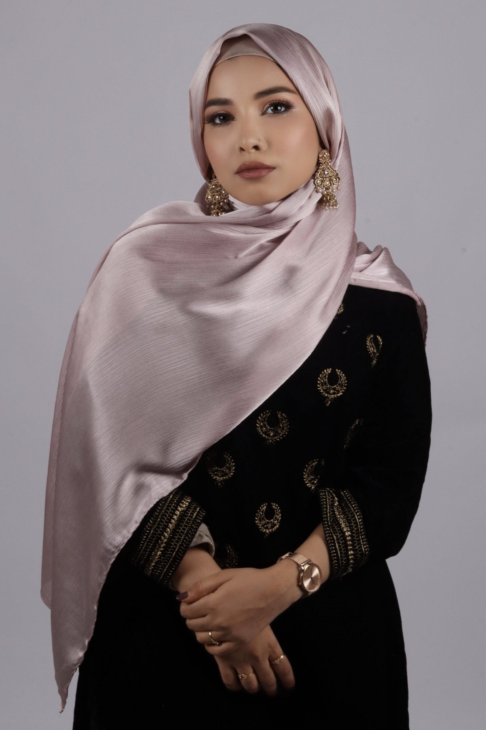 Rose Gold Muna Satin Hijab - Image 2
