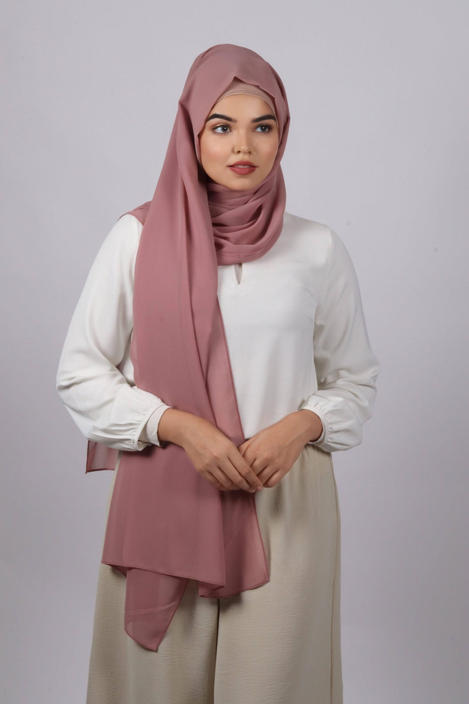 Rose Gold Premium Chiffon Hijab - Image 2