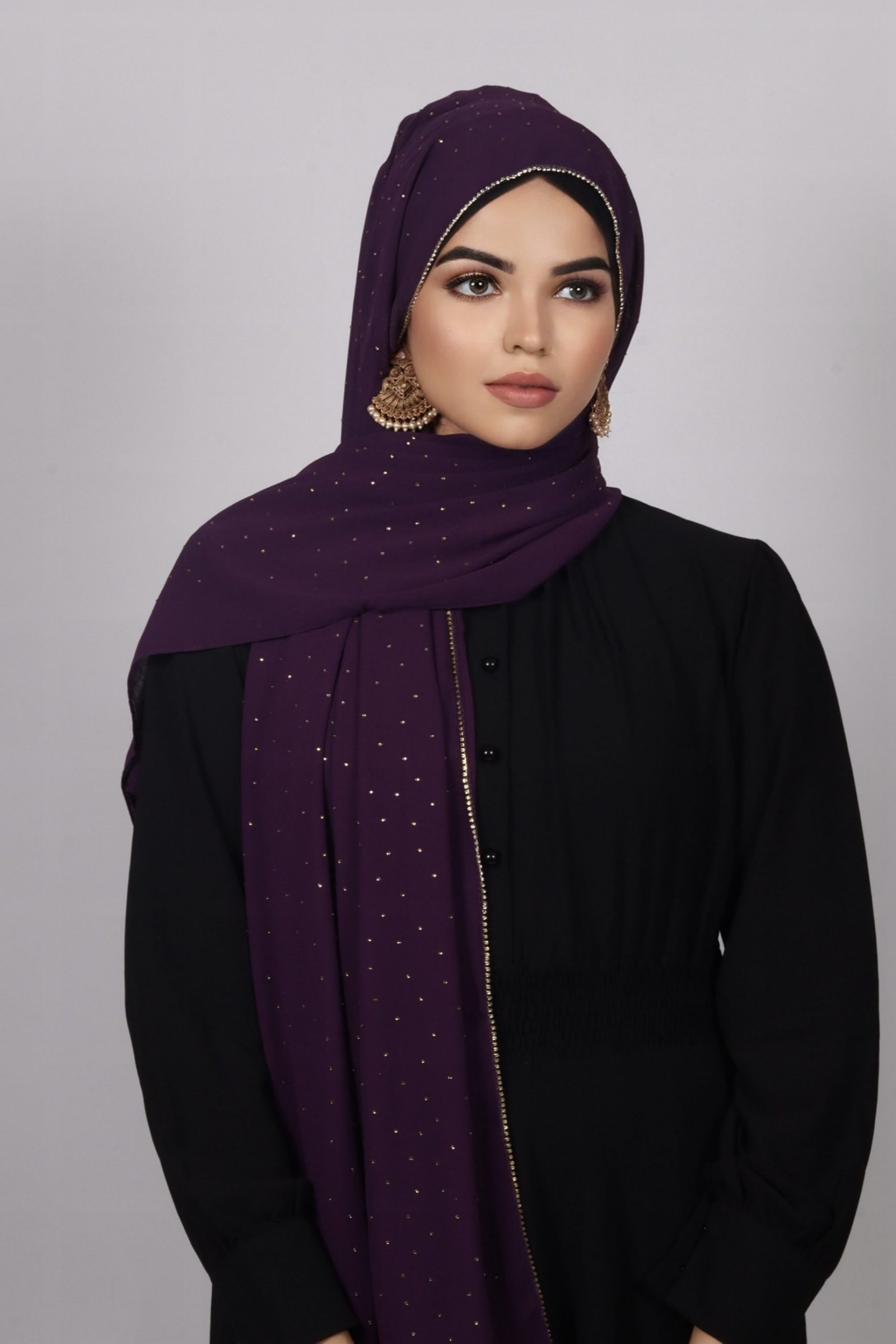 Zehra Rhinestone Georgette Hijab - Image 2