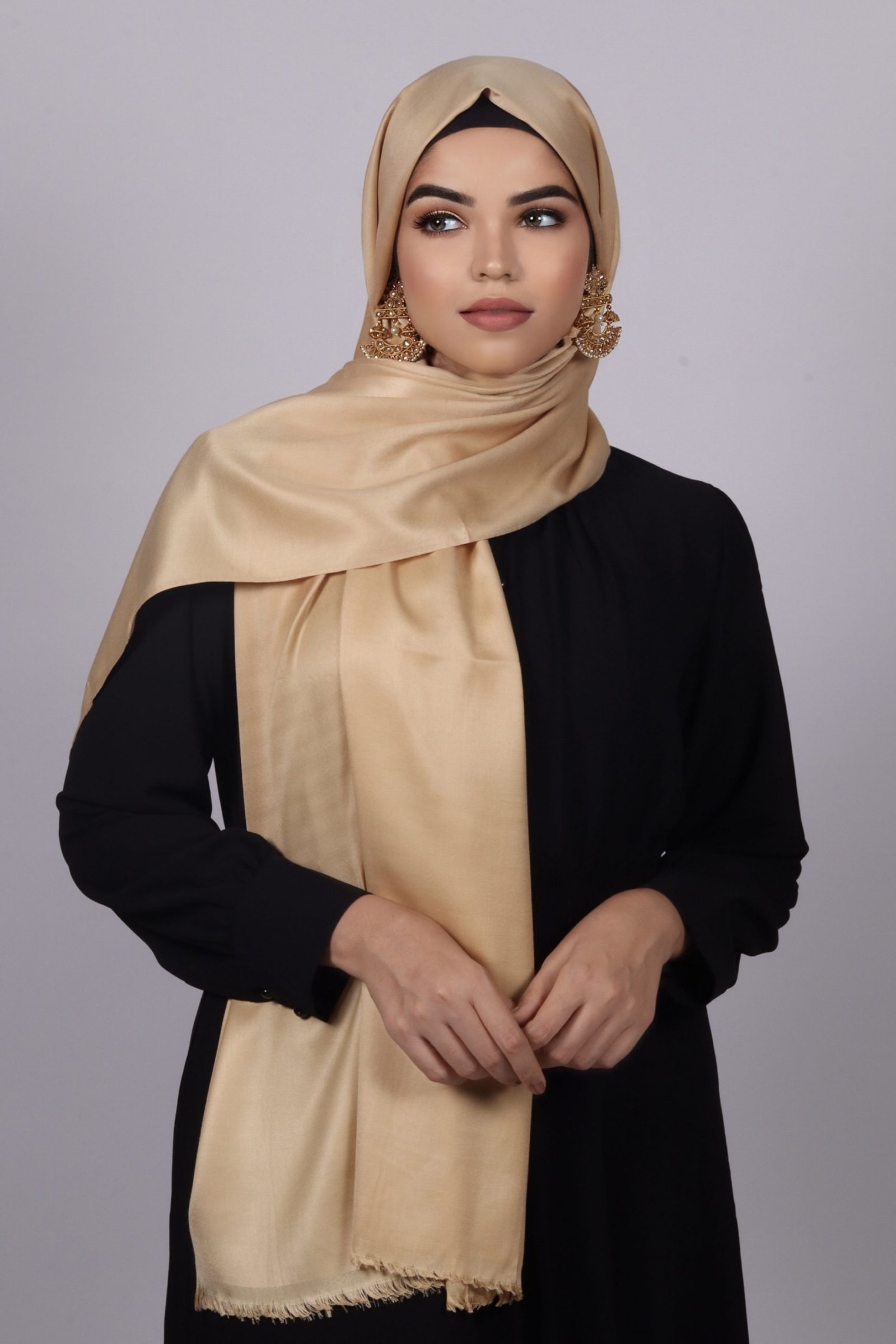 Soft Gold Luxe Silk Hijab - Image 3