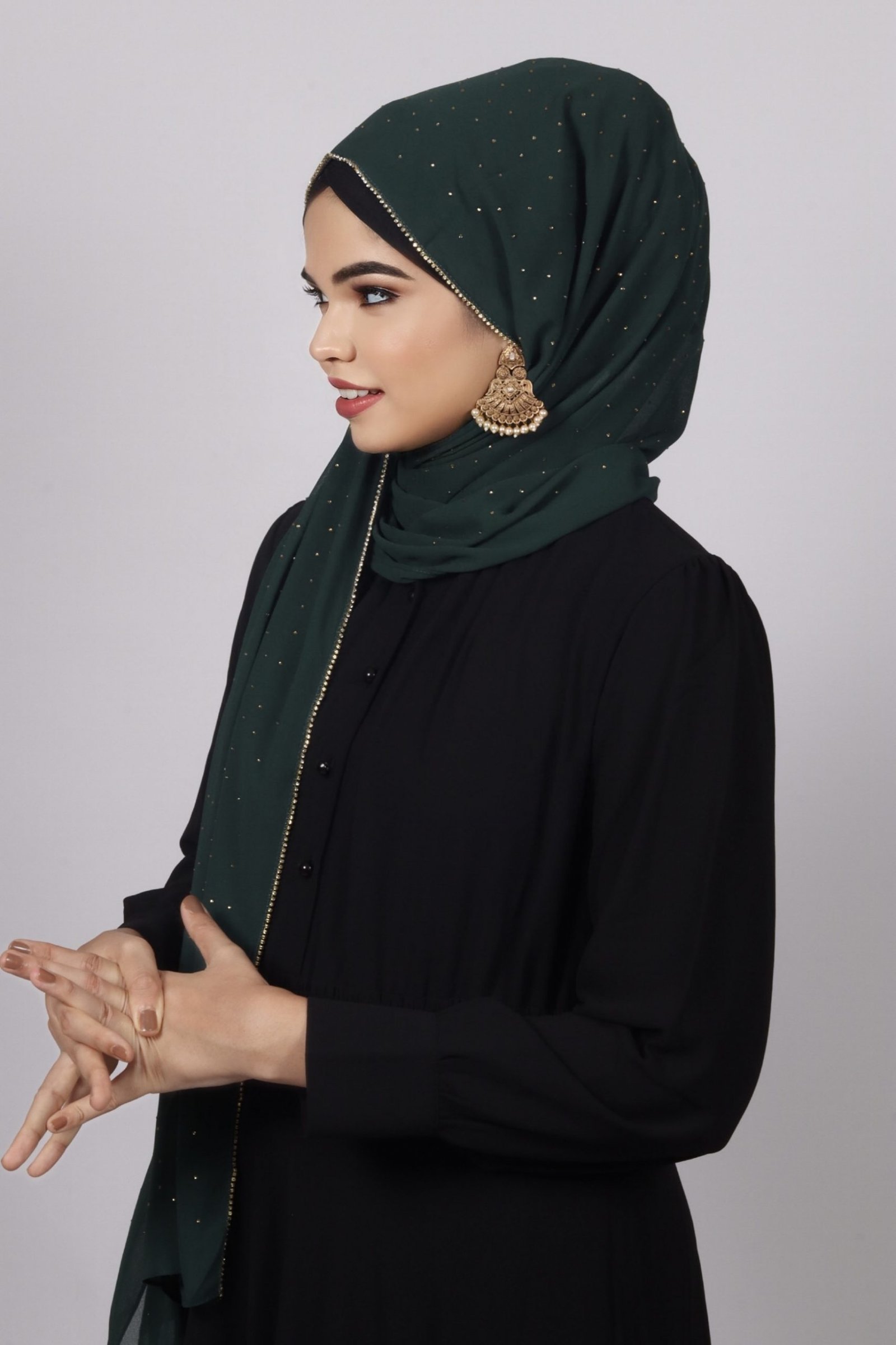 Sidikia Rhinestone Georgette Hijab - Image 2