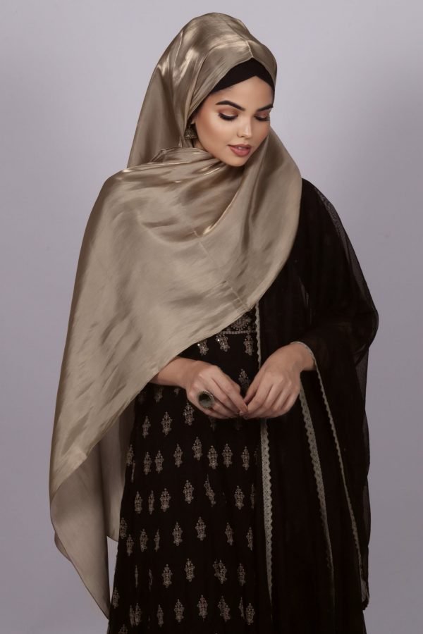 B1368487-386F-467C-BAB0-A5141F80EAA5 Golden Beige Premium Organza Hijab