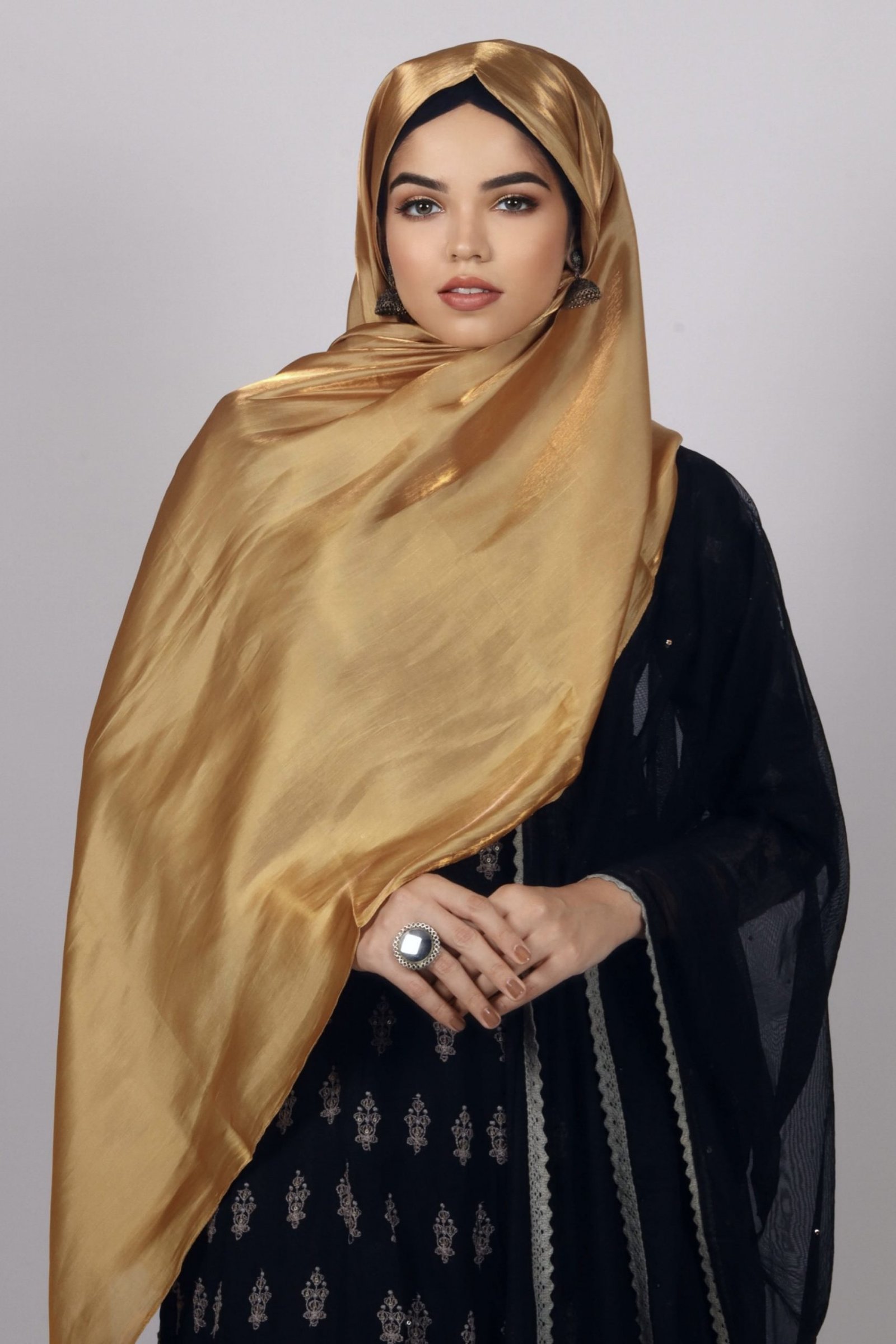 Golden Sandal Premium Organza Hijab - Image 2