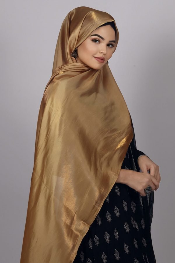 BAE10C46-CA4E-4C0F-862F-5F93634035F2 Golden Sandal Premium Organza Hijab