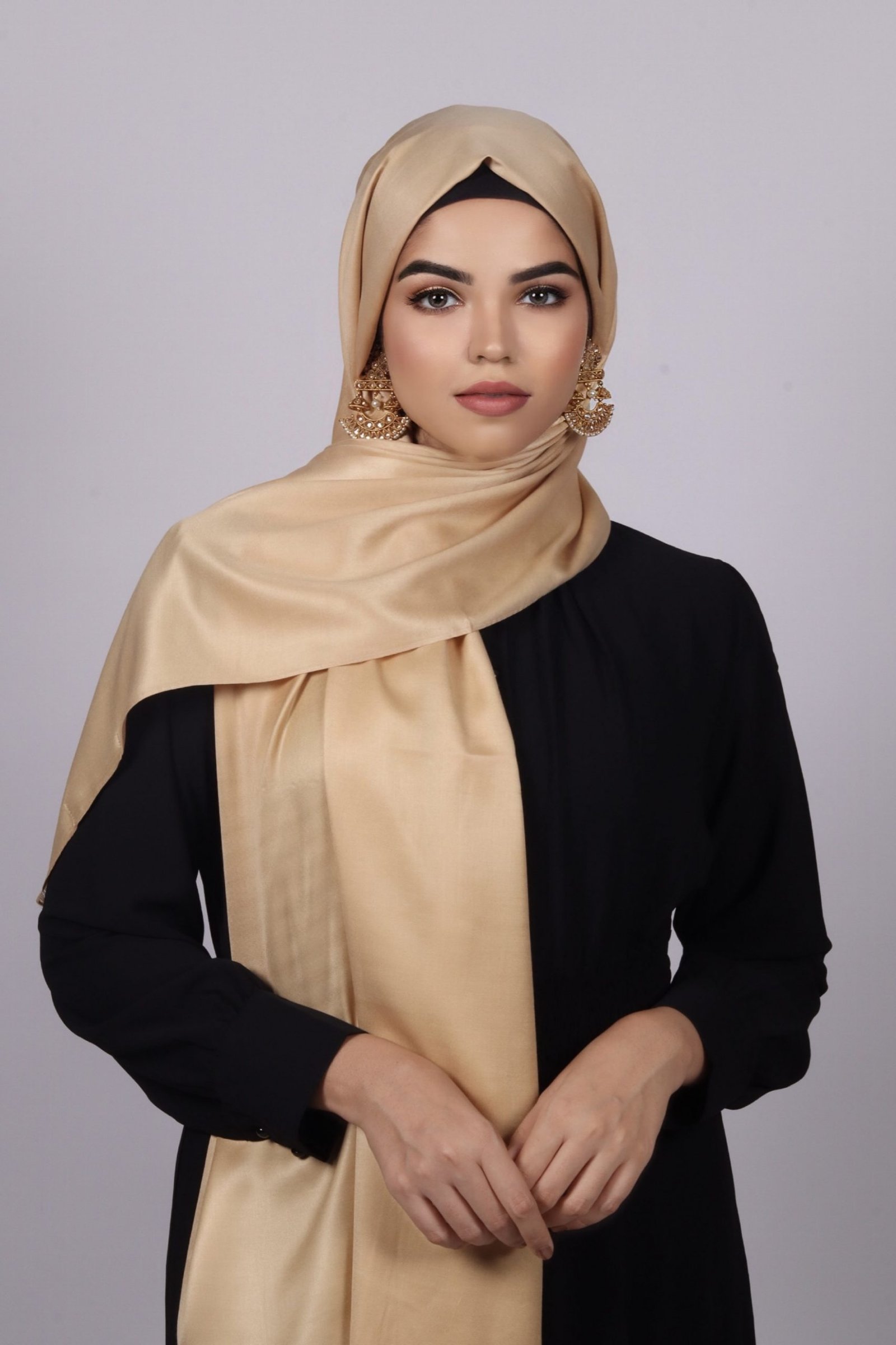 Soft Gold Luxe Silk Hijab - Image 2