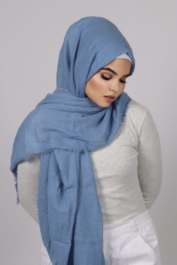 08EC67E2-7BE0-44A2-8AD5-9E65FE180112 Chalk Blue Premium Crinkled Cotton Hijab