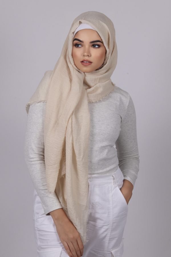 2A1D73F4-BFE6-4950-B826-225E626089D3 Parmesan Premium Crinkled Cotton Hijab
