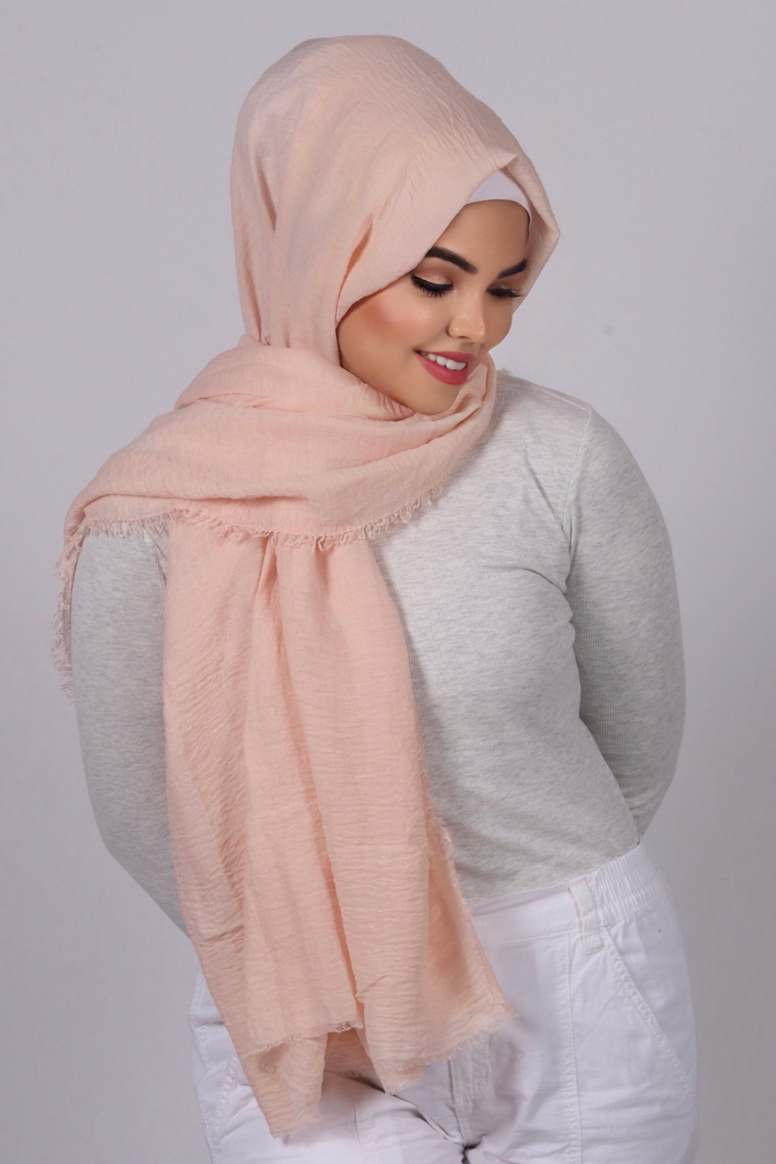 Blush Premium Crinkled Cotton Hijab